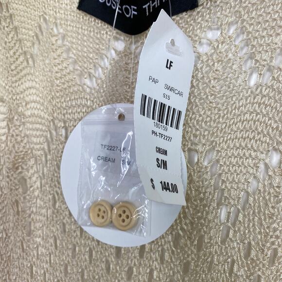 LF House of Three Cream Tan Duster Cardigan Women's Size Small/Medium S/M NWT - Picture 7 of 10